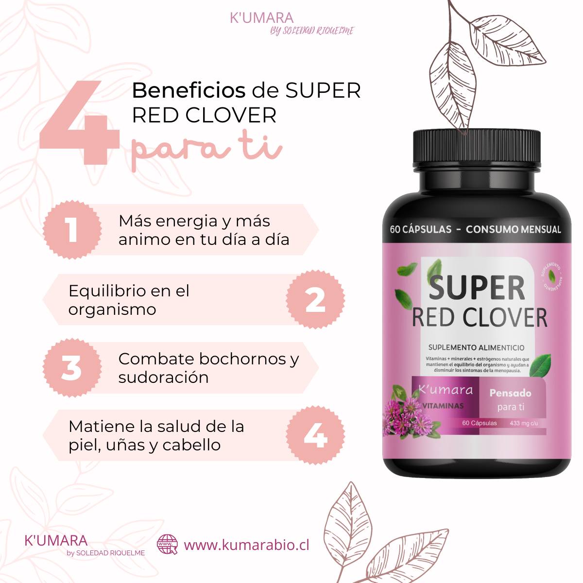 Super Red Clover™ Suplemento para la Menopausia